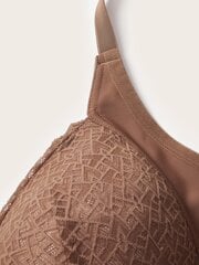 Plus Contrast Lace Wireless Bra·Kahvinruskea·105C hinta ja tiedot | Naisten aluspaidat | hobbyhall.fi