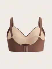 Plus Contrast Lace Wireless Bra·Coffee Brown·110E hinta ja tiedot | Rintaliivit | hobbyhall.fi