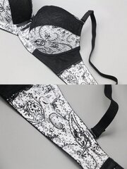 Ranskalaistyylinen värillinen lohkopitsi Patchwork Peasleeves kukkaprintti Sexy Bra·White·75D hinta ja tiedot | Naisten aluspaidat | hobbyhall.fi