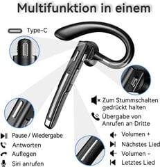 Bluetooth-kuulokkeet mikrofonilla, In-Ear Hands-Free-kuulokkeet Matkapuhelimen langattomat kuulokkeet LED-latauskotelolla, sopii ajamiseen/yritykseen/toimistoon, IPX7 vedenpitävä (musta) hinta ja tiedot | Kuulokkeet | hobbyhall.fi