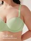 Wingslove Naisten Plus Size Underwire Push Up Olkaimeton Bra·Mintunvihreä·80H hinta ja tiedot | Naisten aluspaidat | hobbyhall.fi