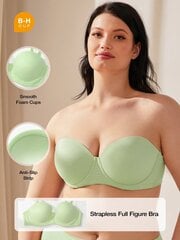 Wingslove Naisten Plus Size Underwire Push Up Olkaimeton Bra·Mintunvihreä·85C hinta ja tiedot | Naisten aluspaidat | hobbyhall.fi