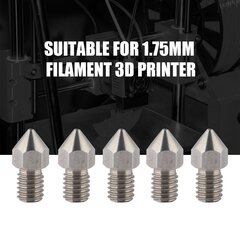 5 kpl 3D-tulostin M6 ruostumattomasta teräksestä valmistettu ekstruuderin suutintulostuspää 1,75 mm filamentille (1,75/0,4 mm) hinta ja tiedot | Tulostustarvikkeet | hobbyhall.fi