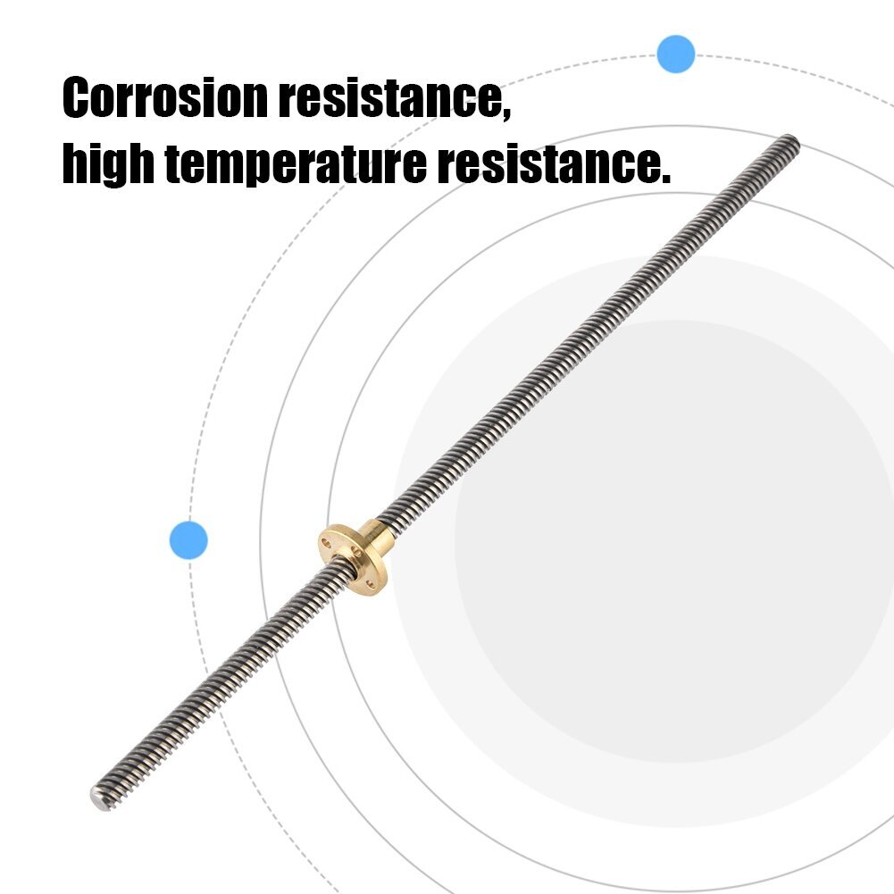 T8 8 mm:n puolisuunnikkaan muotoinen ruostumattomasta teräksestä valmistettu kierretankojohtoruuvi & amp; Messinkimutteri 3D-tulostimelle 330mm hinta ja tiedot | Tulostustarvikkeet | hobbyhall.fi