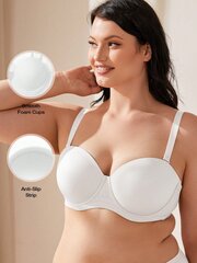 Naisten Wingslove Plus Size Underwire Push Up Olkaimeton Bra·White·80G hinta ja tiedot | Naisten aluspaidat | hobbyhall.fi