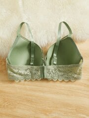 Plus Lace Trim Bow Etu Underwire Bra·Mint Green·85D hinta ja tiedot | Naisten aluspaidat | hobbyhall.fi