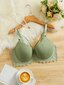 Plus Lace Trim Bow Edessä Underwire Bra·Mint Green·90E hinta ja tiedot | Naisten aluspaidat | hobbyhall.fi