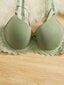 Plus Lace Trim Bow Edessä Underwire Bra·Mint Green·90E hinta ja tiedot | Naisten aluspaidat | hobbyhall.fi