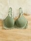 Plus Lace Trim Bow Edessä Underwire Bra·Mint Green·90E hinta ja tiedot | Naisten aluspaidat | hobbyhall.fi