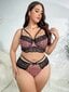 Plus Contrast Lace Underwire Alusvaatteet Set · Monivärinen · 1XL hinta ja tiedot | Naisten aluspaidat | hobbyhall.fi