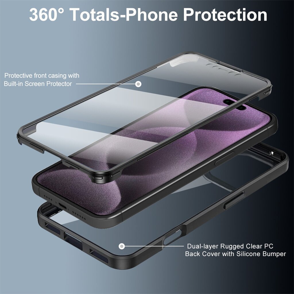 Omo 360° koko vartaloa suojaava iskunkestävä puhelinkuoren suojakuori 16 Plus Dual Layer Protection -puhelimelle hinta ja tiedot | Puhelimen kuoret ja kotelot | hobbyhall.fi