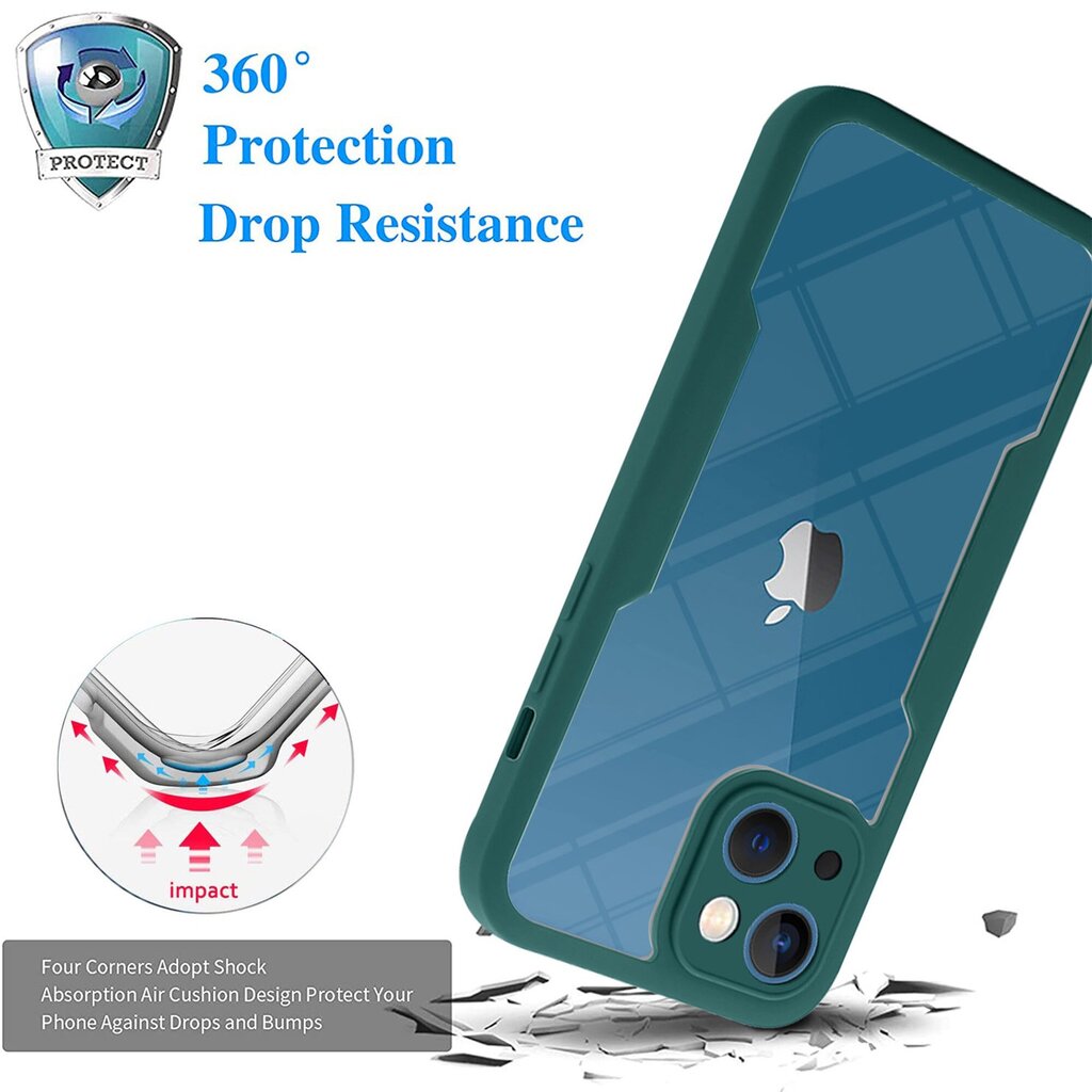 Omo 360° koko vartaloa suojaava iskunkestävä puhelinkuoren suojakuori 13 Mini Dual Layer Protection -puhelimelle hinta ja tiedot | Puhelimen kuoret ja kotelot | hobbyhall.fi