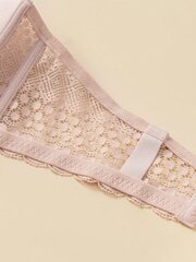 Plus Contrast Lace Scallop Trim Bra·Dusty Pink·110D hinta ja tiedot | Rintaliivit | hobbyhall.fi