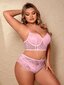 Plus Floral Lace Underwire Alusvaatteet Set·Pink·1XL hinta ja tiedot | Naisten aluspaidat | hobbyhall.fi