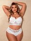 Plus Floral Lace Underwire Alusvaatteet Set·White·1XL hinta ja tiedot | Naisten aluspaidat | hobbyhall.fi