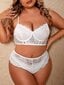 Plus Floral Lace Underwire Alusvaatteet Set·White·1XL hinta ja tiedot | Naisten aluspaidat | hobbyhall.fi