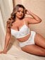 Plus Floral Lace Underwire Alusvaatteet Set·White·1XL hinta ja tiedot | Naisten aluspaidat | hobbyhall.fi