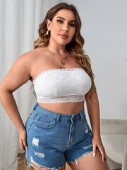 Plus Lace Olkaimeton Bralette·White·3XL hinta ja tiedot | Naisten aluspaidat | hobbyhall.fi