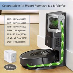 12 kpl vaihtotyhjiöpusseja iRobot Roomba i7 i7+ i3 i3+ i4 i4+ i6 i6+ i8 i8+ i1 i1+ j7 j7+/Plus S9 S9+ I & S & J -sarjan robottiimuroille hinta ja tiedot | Pölynimureiden lisätarvikkeet | hobbyhall.fi