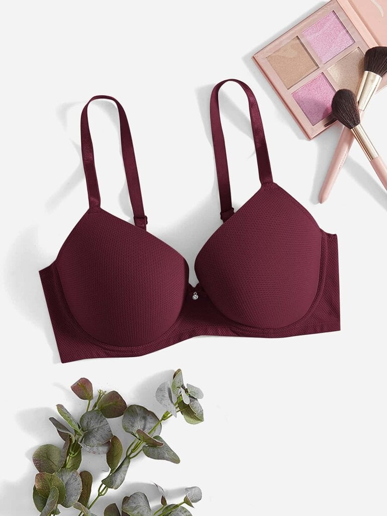 Plus Bow tekojalokivi Yksityiskohta Push Up Bra·Maroon·95D hinta ja tiedot | Naisten aluspaidat | hobbyhall.fi