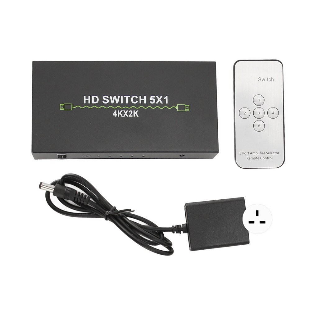 5 In 1 Out Sound Switcher 4k 30Hz HD Switcher tietokoneisiin kannettaviin digisovittimiin Smart Boxeihin 100-240V UK Plug hinta ja tiedot | Stereojärjestelmät | hobbyhall.fi