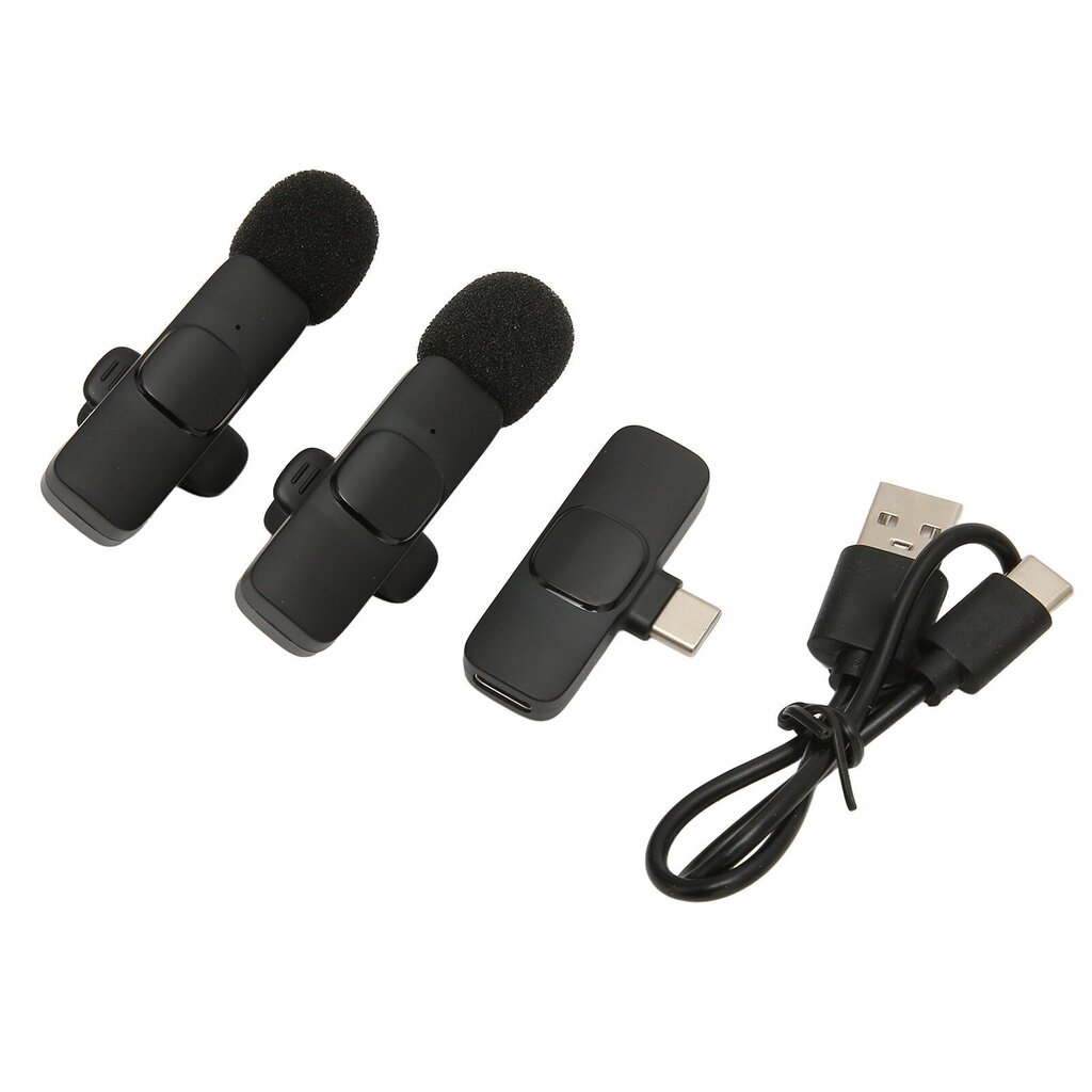 Langaton Lavalier Microphone 1 for 2 Lavalier Lapel Mic tukee tallennusta ladattaessa suoratoistohaastattelua varten hinta ja tiedot | Stereojärjestelmät | hobbyhall.fi