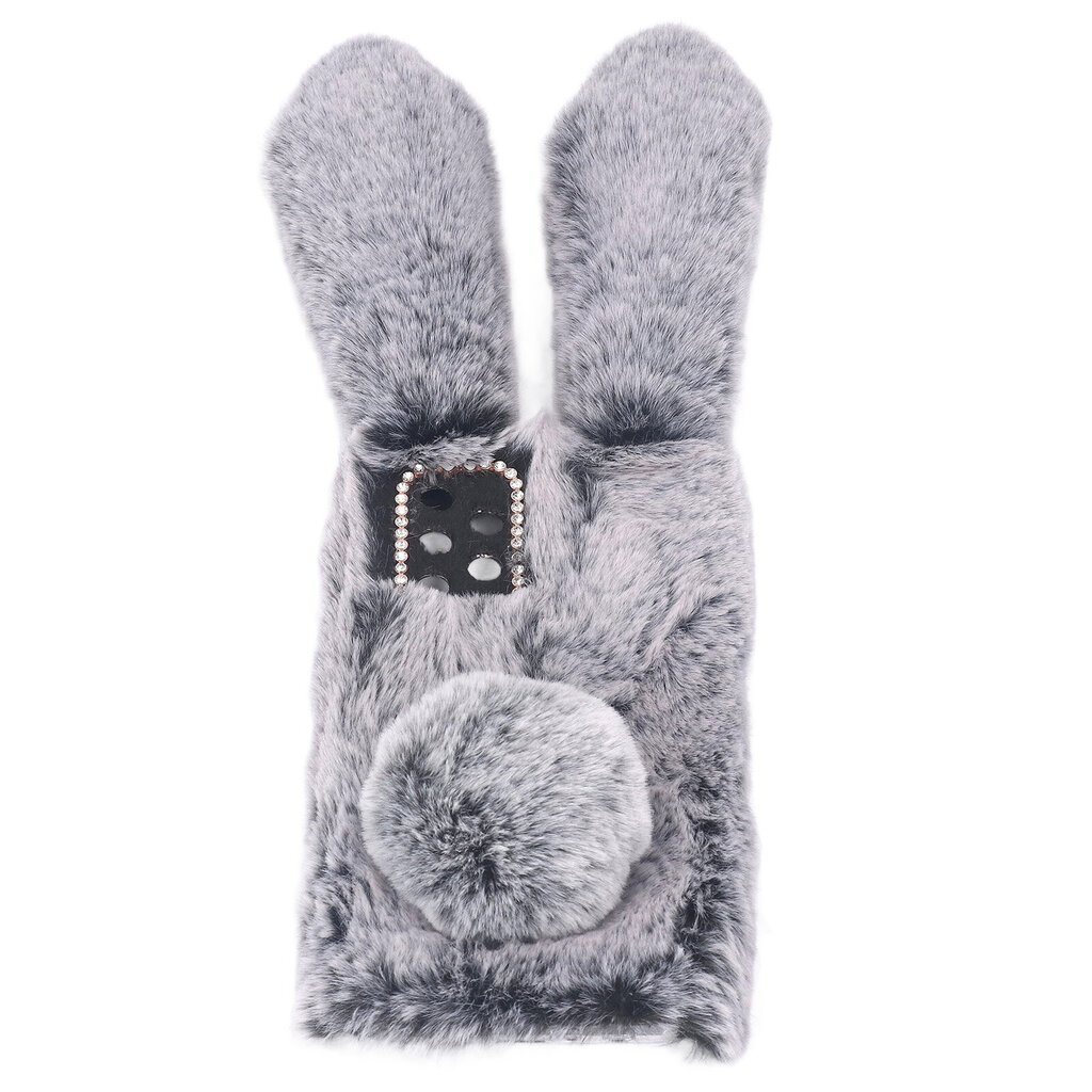 Fluffy Bunny Ear Phone Kotelo Lämmin Smooth Rabbit Fur Cover Cover TPU Pehmeä Puhelimen kuori Suojakotelo Talvelle Tummanharmaa A32 4G:lle hinta ja tiedot | Puhelimen kuoret ja kotelot | hobbyhall.fi