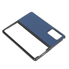 Hiilikuitukuvioinen nahkasuojakotelo Samsung Galaxy Z Fold 2 Iskunkestävälle CoverBlue hinta ja tiedot | Puhelimen kuoret ja kotelot | hobbyhall.fi