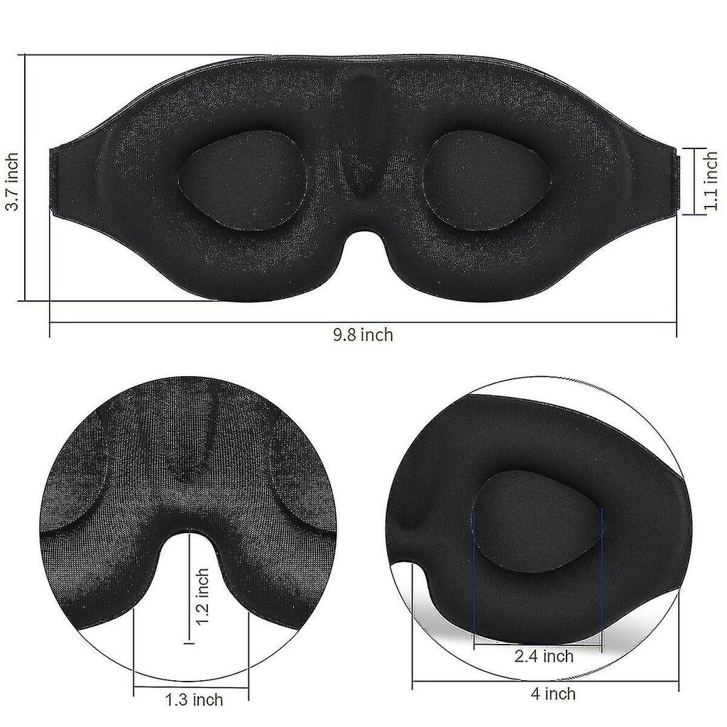 Private Label Sleep Mask, Silmänaamio Nukkumiseen 3D Muotoiltu kupin sidos, Säädettävä Unimaski päiväunille / nukkumiseen / lentokoneeseen hinta ja tiedot | Suuhygienia | hobbyhall.fi