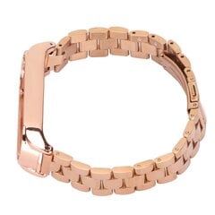 Älykellon rannekehihna ruostumattomasta teräksestä, kaksinkertaisella salvalla taitettavalla soljella Mi Band 6Rose Goldille hinta ja tiedot | Älykellot | hobbyhall.fi