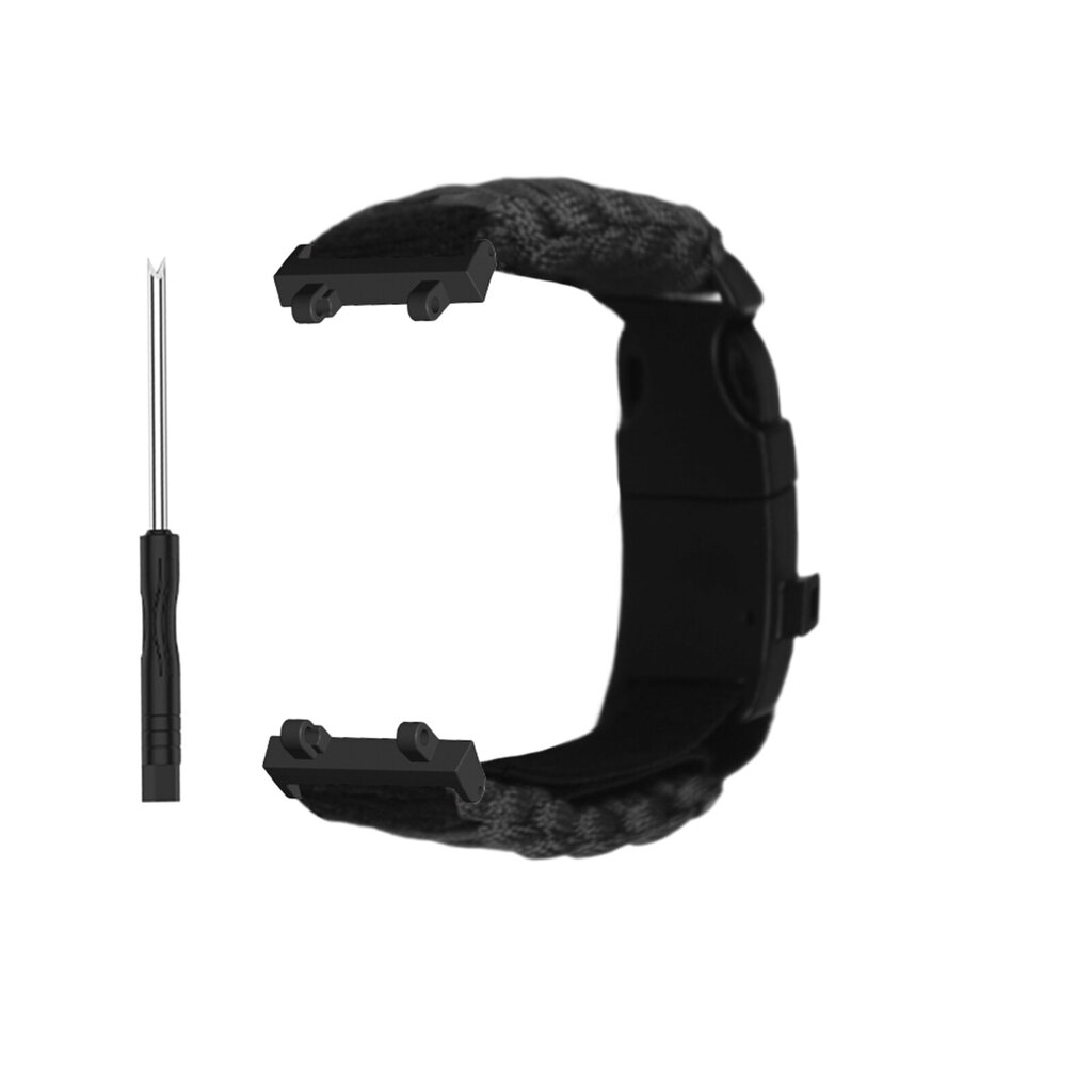 Koskee Huami Amazfit T-Rex 2 Multifunctional Outdoor Survival Tactical Tarranauhalla säädettävää mustaa hihnaa hinta ja tiedot | Älykellot | hobbyhall.fi