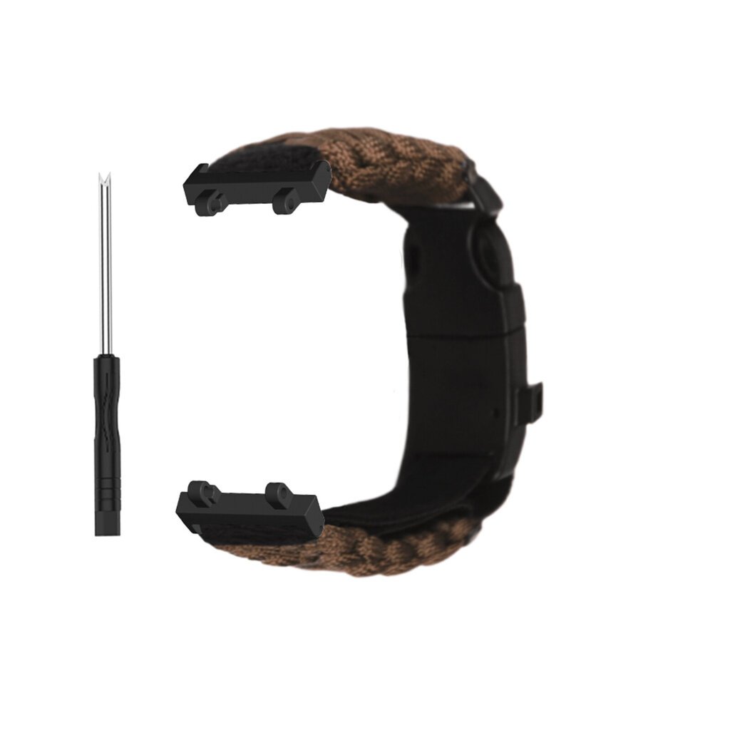 Koskee Huami Amazfit T-Rex 2 -monitoimilaitetta Outdoor Survival Tactical Tarranauhalla säädettävässä ruskeassa hihnassa hinta ja tiedot | Älykellot | hobbyhall.fi