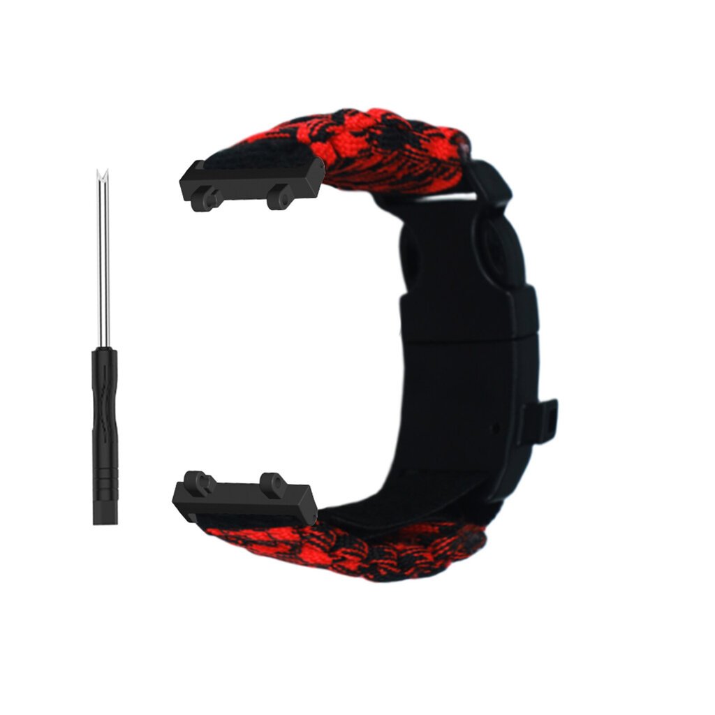 Koskee Huami Amazfit T-Rex 2 Multifunctional Outdoor Survival Tactical Tarranauhalla säädettävää punaista ja mustaa naamiointia hinta ja tiedot | Älykellot | hobbyhall.fi