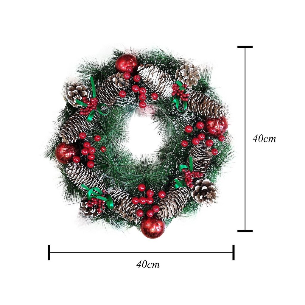 Jouluseppeleet Fall Berry Wreath Jouluseppeleet Riipus Lomakoti Punainen hinta ja tiedot | Joulukuuset ja kranssit | hobbyhall.fi