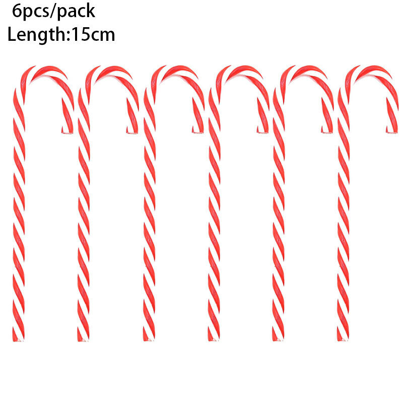 (15cm-punainen kainalosauva)6kpl/laatikko Joulusähköinen karkki Lollipop Xmas Ball Joulukuusikoristeet uudelle vuodelle 2024 Kodinsisustus Navidad Noel Gift hinta ja tiedot | Joulukoristeet | hobbyhall.fi