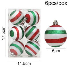 (U-vihreä kärkipohja) 6kpl/laatikko Joulun galvanoitu karkki Lollipop Xmas Ball Joulukuusi koristeena uudelle vuodelle 2024 kodin sisustus Navidad Noel Gift hinta ja tiedot | Joulukoristeet | hobbyhall.fi