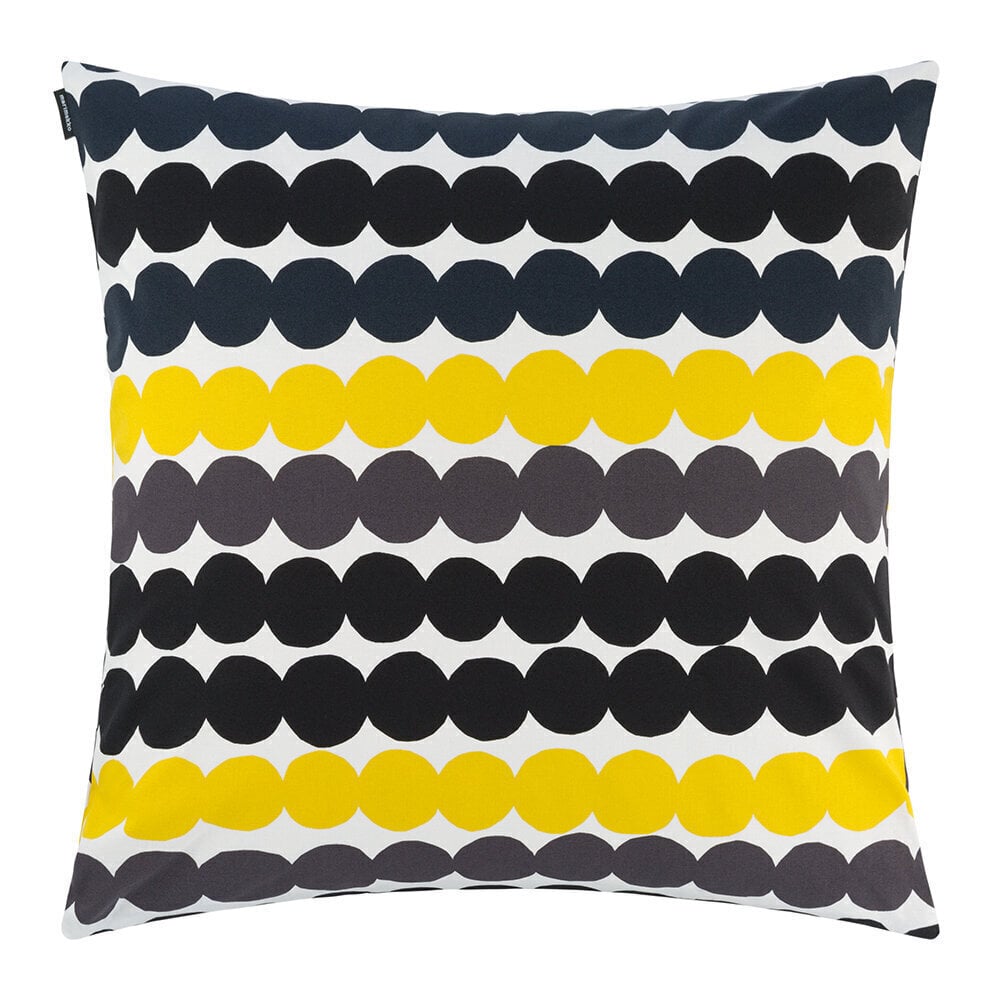 Marimekko Räsymatto -tyynynpäällinen, valko-musta-keltainen, 50 x 50 cm  hinta 
