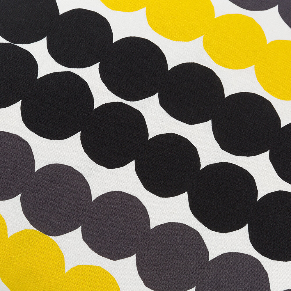 Marimekko Räsymatto -tyynynpäällinen, valko-musta-keltainen, 50 x 50 cm hinta ja tiedot | Koristetyynyt ja tyynynpäälliset | hobbyhall.fi