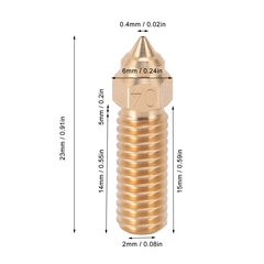 10 kpl 3D-tulostimen suulakepuristimen messingisuuttimet Korkean lämpötilan kulutusta kestävä Creality K1 for CR M4 for Vyper for Kobra 0,4mm hinta ja tiedot | Tulostustarvikkeet | hobbyhall.fi