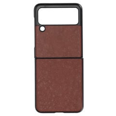 Nahkakotelo Samsung Galaxy Z Flip 3 -matkapuhelimelle naarmuuntumattomalle Iskunkestävälle CoverBrown hinta ja tiedot | Puhelimen kuoret ja kotelot | hobbyhall.fi