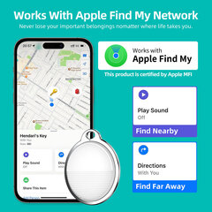 Key Finder matkatavaroiden Bluetooth-seuranta Apple Find My Smart Tracker -sovelluksella matkalaukuille, laukkuille, reppuille, lompakeille, lemmikeille Vaihdettavat akut Älykkäät tunnisteet Tuotehaku hinta ja tiedot | Polkupyörälaukut ja puhelinpidikkeet | hobbyhall.fi