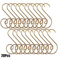 (B Kulta(20kpl))100/10KPL Joulukoristeen S-muotoinen metallikoukkuteline Joulupuiden pallot Riipus ripustuskoukut Uudenvuoden juhlasisustustarvikkeet hinta ja tiedot | Joulukoristeet | hobbyhall.fi
