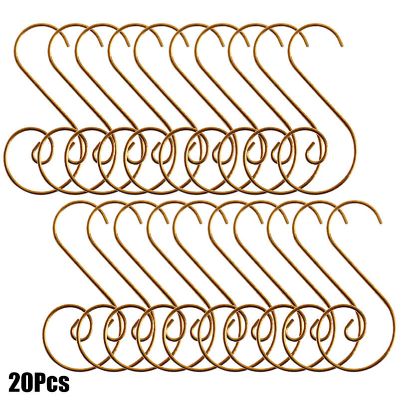 (B Kulta(20kpl))100/10KPL Joulukoristeen S-muotoinen metallikoukkuteline Joulupuiden pallot Riipus ripustuskoukut Uudenvuoden juhlasisustustarvikkeet hinta ja tiedot | Joulukoristeet | hobbyhall.fi