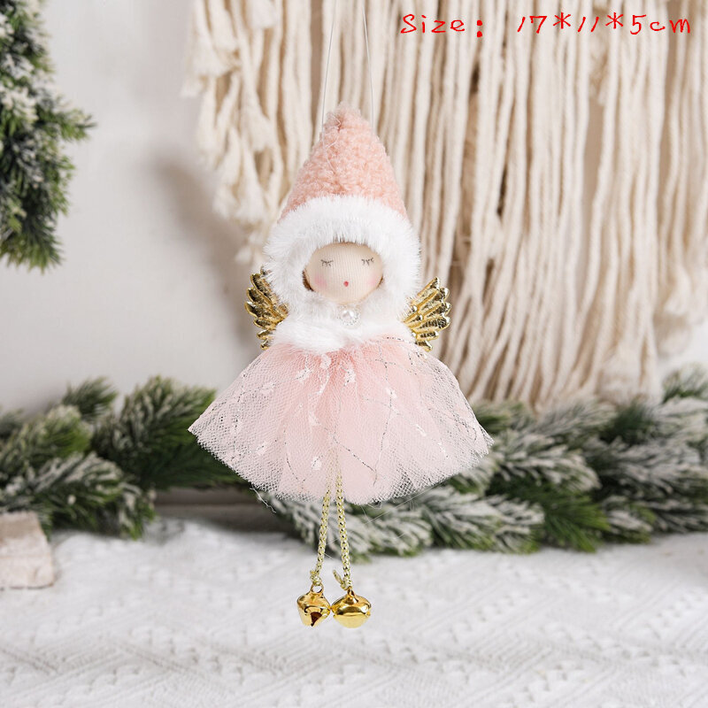 (15JMAOSQ-Pink)2023 Christmas Angel Doll Merry Navidad Joulukoristeet kotiin Joulukoristeet Xmas Natal 2024 uudenvuoden kodin sisustus hinta ja tiedot | Joulukoristeet | hobbyhall.fi