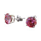 Hopeiset korvakorut "Junona (Fancy Pink)" Swarovski Zirconia Pure Brilliance -kristalleilla. DS03A210 hinta ja tiedot | Korvakorut | hobbyhall.fi