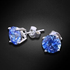 Hopeiset korvakorut "Junona (Arctic Blue)" Swarovski Zirconia Pure Brilliance -kristalleilla. DS03A212 hinta ja tiedot | Korvakorut | hobbyhall.fi