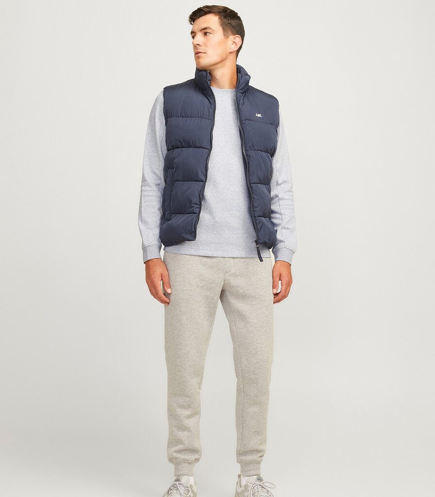 Miesten Jack & Jones collegepaita 12263858*01, vaalean harmaa/lig 5715610008685 hinta ja tiedot | Miesten kauluspaidat | hobbyhall.fi