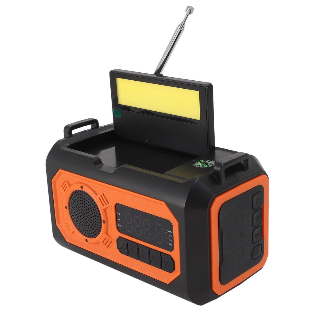 12000mAh hätäsääradio aurinkoenergia käsikampiradio taskulamppu lukulamppu kompassi puhelimen laturi kannettava radio AM FM NOAA radio hinta ja tiedot | Kelloradiot ja herätyskellot | hobbyhall.fi