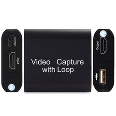 HDMI-sieppauskortti, jossa on Loop Out USB 2.0 -keräilijä suoratoisto reaaliajassa live-videotallennus (musta) hinta ja tiedot | Stereojärjestelmät | hobbyhall.fi