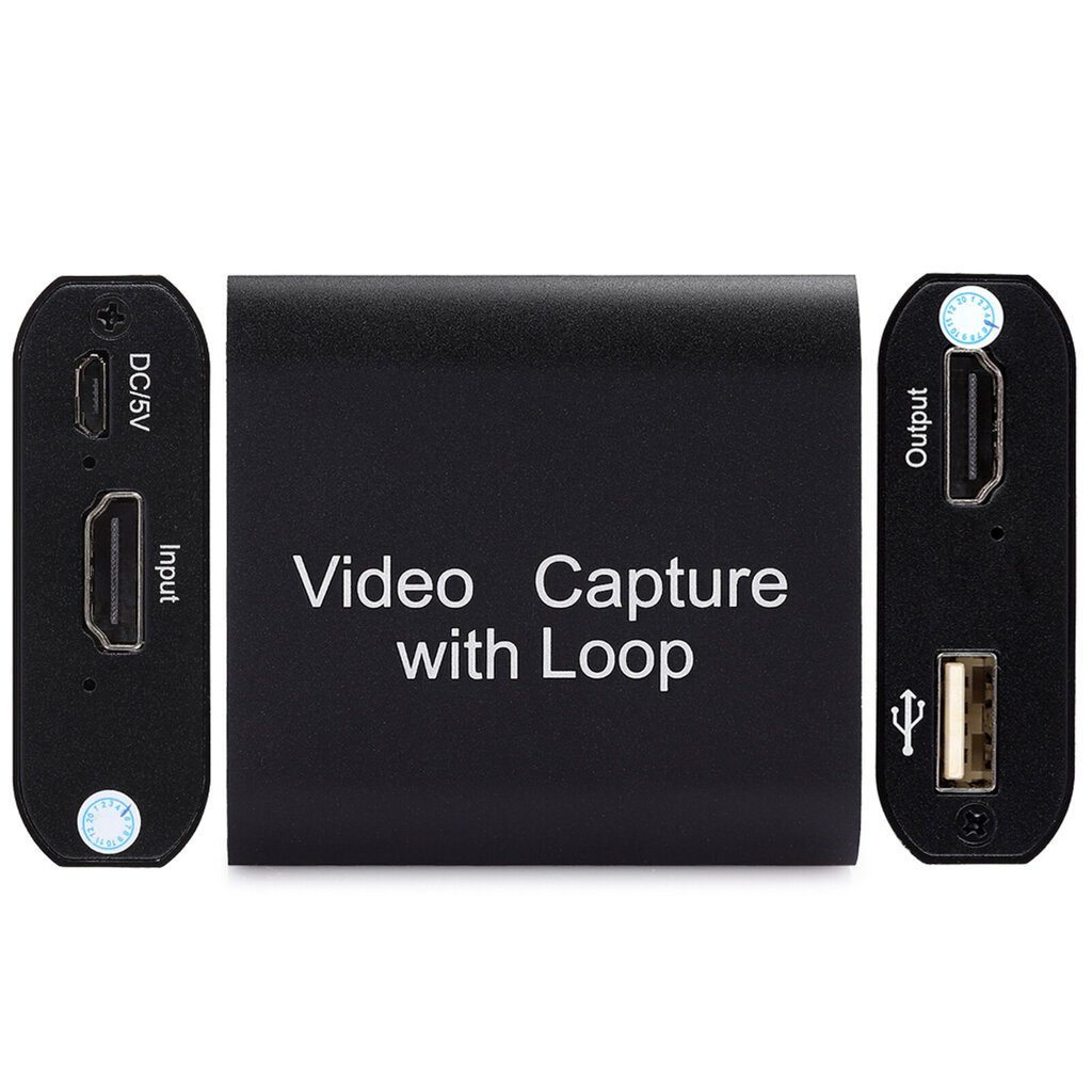 HDMI-sieppauskortti, jossa on Loop Out USB 2.0 -keräilijä suoratoisto reaaliajassa live-videotallennus (musta) hinta ja tiedot | Stereojärjestelmät | hobbyhall.fi